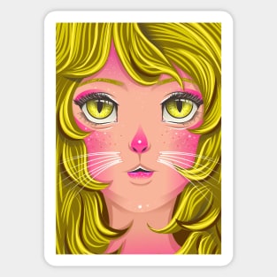 Cat Girl Portrait Sticker